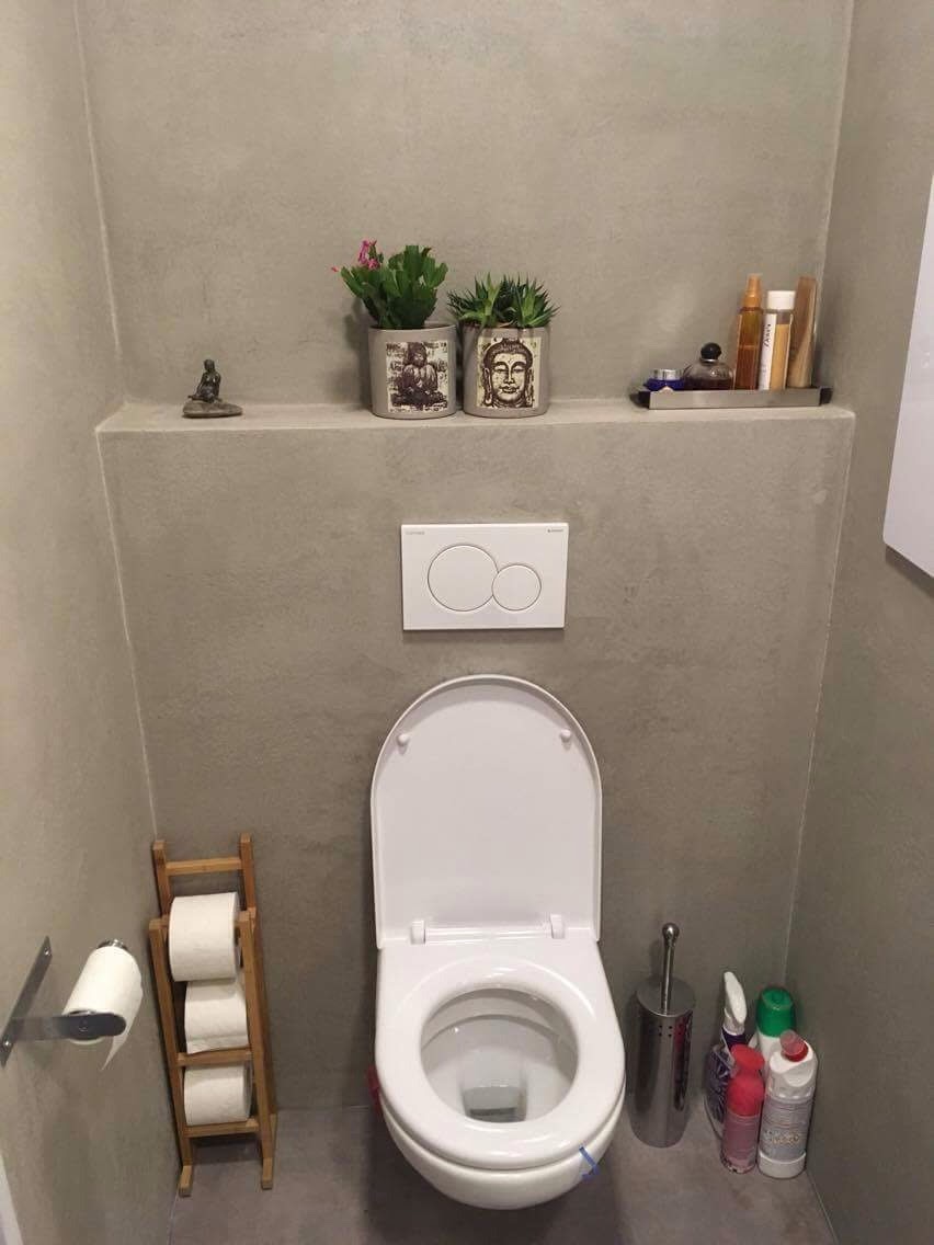 Imitace pohledového betonu v koupelně Malešice (5)